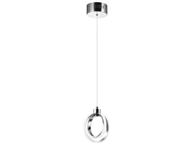 Dainolite Parson 1-Light Polished Chrome White Round Mini Pendant DN9228614LEDPPC