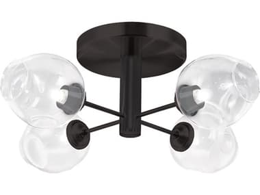 Dainolite Abii 4-Light Matte Black Semi Flush Mount DNABI204SFMBCLR