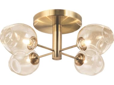 Dainolite Abii 4-Light Vintage Bronze Champagne Gold Semi Flush Mount DNABI204SFVB