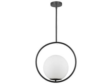 Dainolite Adrienna 1-Light Matte Black Globe Pendant DNADR161PMB