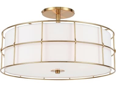 Dainolite Alcala 3-Light Aged Brass Round Semi Flush Mount DNALC163SFAGB