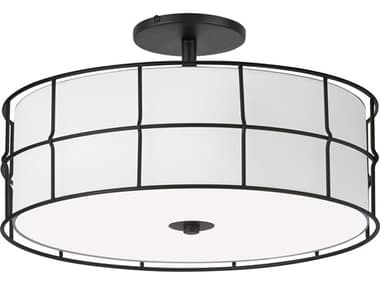 Dainolite Alcala 3-Light Matte Black Round Semi Flush Mount DNALC163SFMB