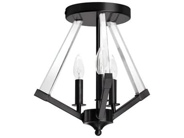 Dainolite Aalto 3-Light Matte Black Geometric Semi Flush Mount DNALT153SFMB