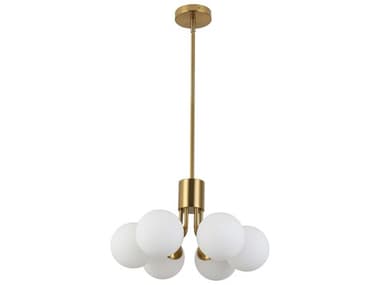 Dainolite Amanda 6-Light Aged Brass Globe Pendant DNAMA186PAGB