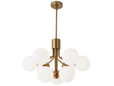 Dainolite Amanda 9-Light Aged Brass Globe Pendant DNAMA249CAGB