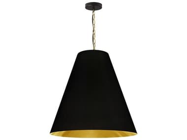 Dainolite Anaya 1-Light Black Gold Aged Brass Pendant DNANALAGB698
