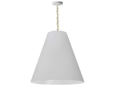 Dainolite Anaya 1-Light Aged Brass White Drum Pendant DNANALAGB790