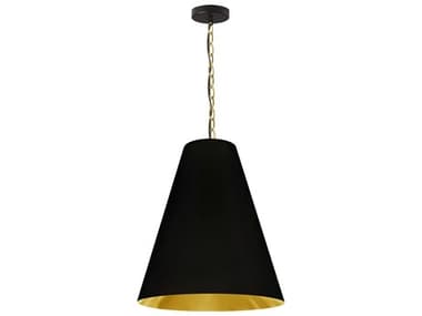 Dainolite Anaya 1-Light Black Gold Aged Brass Pendant DNANAMAGB698