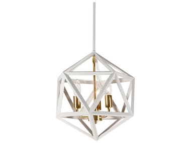 Dainolite Archello 3-Light Matte White Vintage Bronze Geometric Pendant DNARC143CWHVB