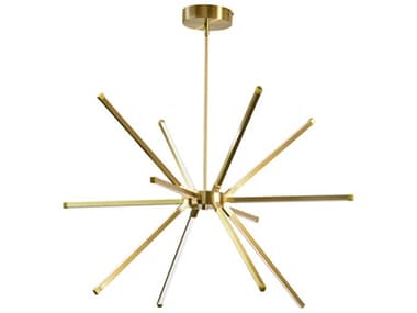 Dainolite Array 12-Light Aged Brass Linear Sputnik Chandelier DNARY3260LEDCAGB