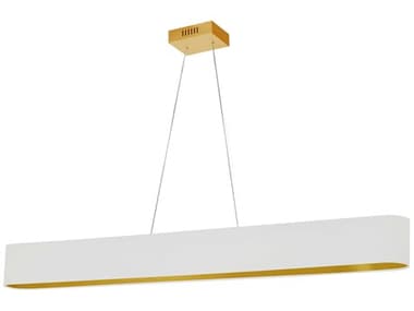Dainolite Aubrey 1-Light Aged Brass White Linear Island Pendant DNAUBR5030HPAGB692