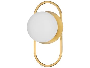Dainolite Burlat 1-Light Aged Brass Gold Wall Sconce DNBUR121WAGBWH