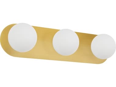 Dainolite Burlat 3-Light Aged Brass Vanity Light DNBUR3WAGBWH
