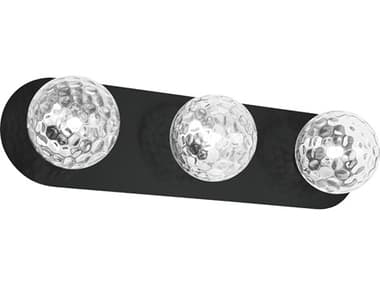 Dainolite Burlat 3-Light Matte Black Vanity Light DNBUR3WMBCLR