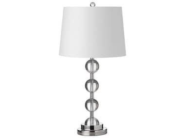 Dainolite Crystal Polished Chrome White Fabric Buffet Lamp DNC182TPC