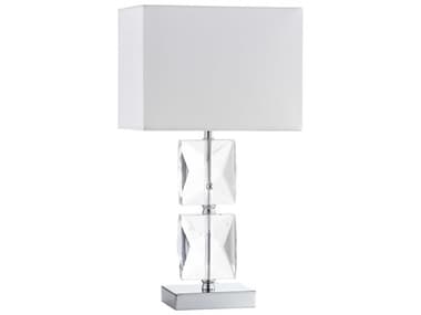 Dainolite Crystal Polished Chrome White Fabric Table Lamp DNC96TPC
