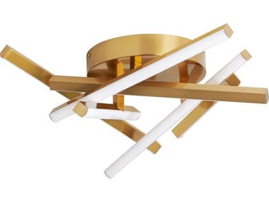 Dainolite Carly 1-Light Aged Brass Linear Flush Mount DNCAY1630LEDFHAGB