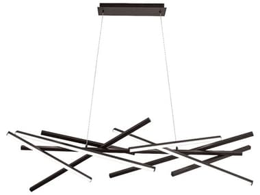 Dainolite Carly 1-Light Matte Black Linear Island Pendant DNCAY5562LEDHCMB