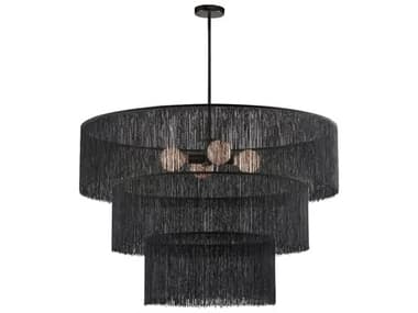 Dainolite Cadelaria 4-Light Black Matte Tiered Chandelier DNCDL404CMBBK