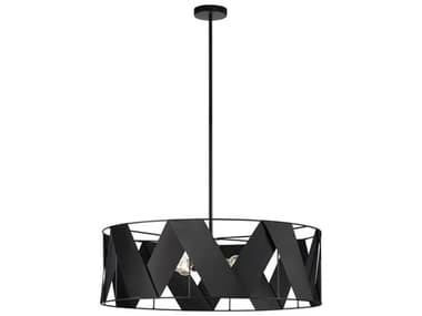 Dainolite Cardano 4-Light Matte Black Drum Chandelier DNCDO1304CMBBK