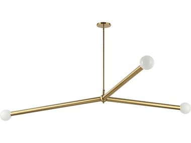 Dainolite Cerberus 3-Light Aged Brass Linear Island Pendant DNCEB623PAGB