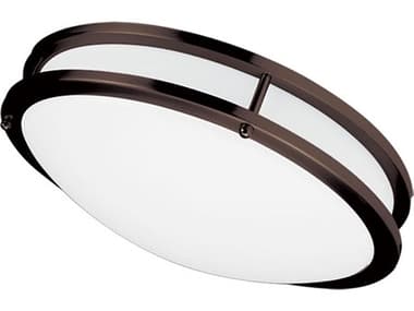 Dainolite Cfled 1-Light Bronze White Round Flush Mount DNCFLEDC1218BZ