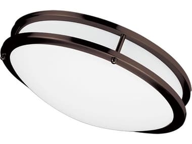 Dainolite Cfled 1-Light Bronze White Round Flush Mount DNCFLEDC1626BZ