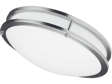 Dainolite Cfled 1-Light Satin Chrome White Round Flush Mount DNCFLEDC1626SC