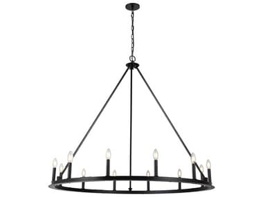 Dainolite Colby 12-Light Matte Black Candelabra Chandelier DNCLB4812CMB