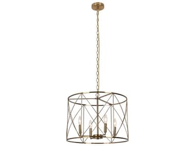 Dainolite Calah 4-Light Aged Brass Geometric Chandelier DNCLH204CAGB