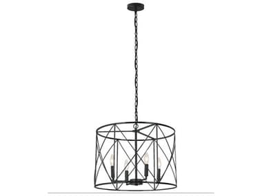Dainolite Calah 4-Light Matte Black Geometric Chandelier DNCLH204CMB
