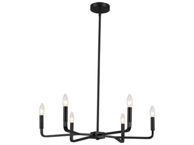 Dainolite Colette 6-Light Matte Black Candelabra Chandelier DNCLT246MB