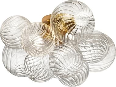 Dainolite Charlize 3-Light Aged Brass Globe Flush Mount DNCLZ143FHAGB