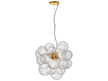 Dainolite Charlize 6-Light Aged Brass Globe Pendant DNCLZ206PAGB