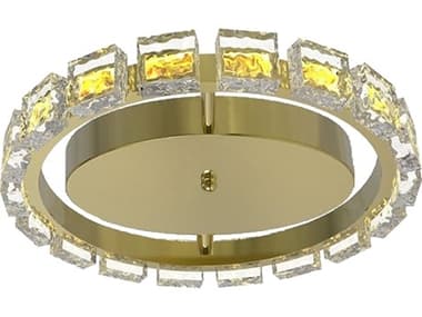 Dainolite Camila 1-Light Aged Brass Round Flush Mount DNCMA1616LEDFHAGB