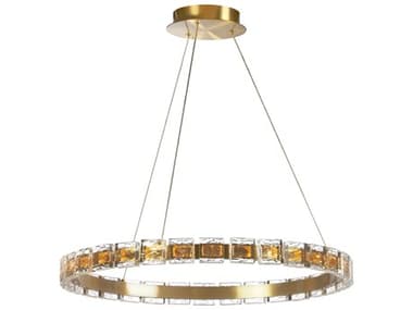 Dainolite Camila 1-Light Aged Brass Round Chandelier DNCMA2428LEDCAGB