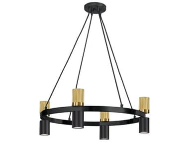 Dainolite Cerelia 8-Light Matte Black Aged Brass Geometric Chandelier DNCRL248CMBAGB
