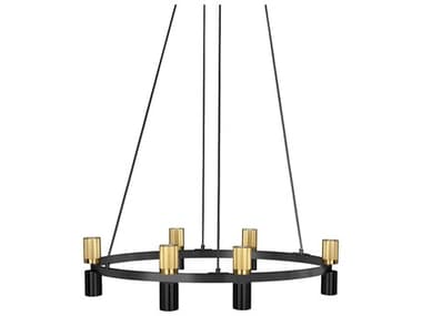 Dainolite Cerelia 12-Light Matte Black Aged Brass Geometric Chandelier DNCRL3612CMBAGB