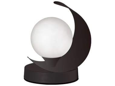Dainolite Crescent Matte Black White Glass Table Lamp DNCRT61TMB