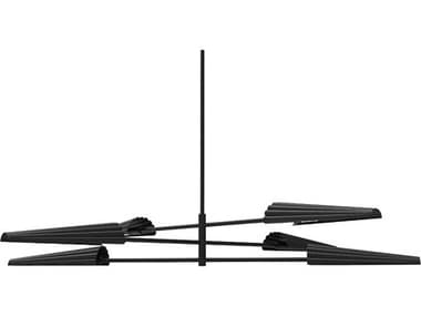 Dainolite Cassie 6-Light Matte Black Linear Tiered Chandelier DNCSE476CMB