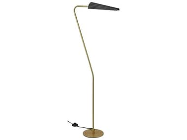 Dainolite Cassie Aged Brass Matte Black Floor Lamp DNCSE531FAGBMB
