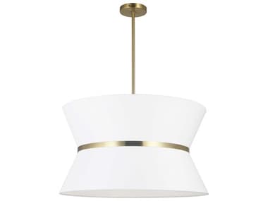 Dainolite Caterine 4-Light Aged Brass Gold White Pendant DNCTN244CAGB790