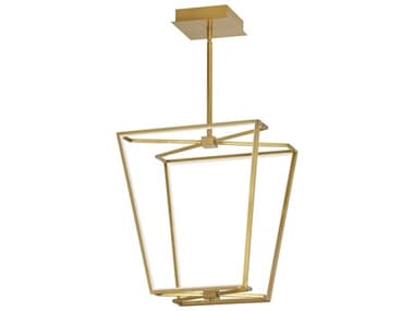 Dainolite Curant 1-Light Aged Brass White Geometric Chandelier DNCUR1848CAGB