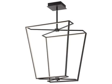 Dainolite Curant 1-Light Matte Black White Geometric Chandelier DNCUR2260CMB