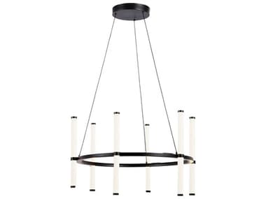 Dainolite Corvette 6-Light Matte Black Cylinder Linear Chandelier DNCVT2436CMB