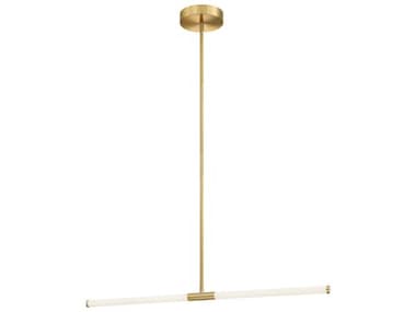 Dainolite Corvette 1-Light Aged Brass Linear Island Pendant DNCVT3620LEDHPAGB