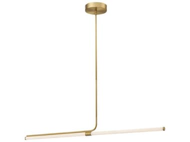 Dainolite Corvette 1-Light Aged Brass Linear Island Pendant DNCVT4824LEDHPAGB