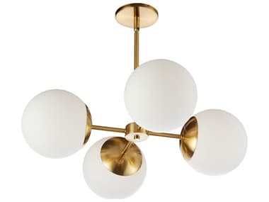 Dainolite Dayana 4-Light Aged Brass Globe Chandelier DNDAY244CAGB