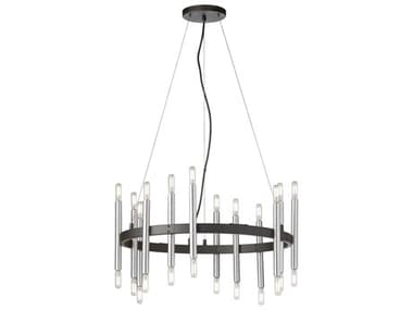 Dainolite Derry 24-Light Matte Black Polished Chrome Chandelier DNDER2424CMBPC