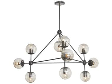 Dainolite Domi 10-Light Matte Black Cognac Globe Chandelier DNDMI4410CBK
